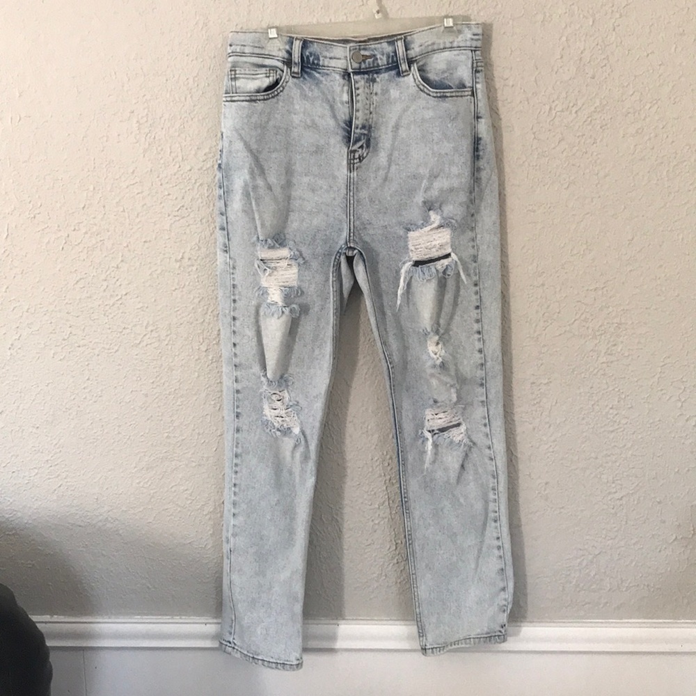 Cello High Rise Distressed Mom Jeans Size 11